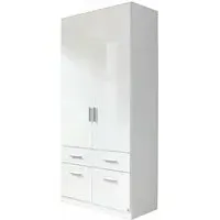 Celle 2-Door Wardrobe with Drawers - White