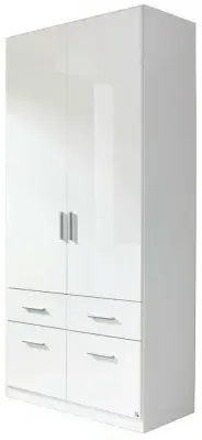 Celle 2-Door Wardrobe with Drawers - White