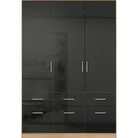 Celle 3 Door Combi Wardrobe - Black, Oak