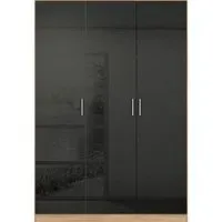 Celle 3-Door Wardrobe - Black, Oak