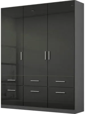 Celle 3-Door Wardrobe - Black