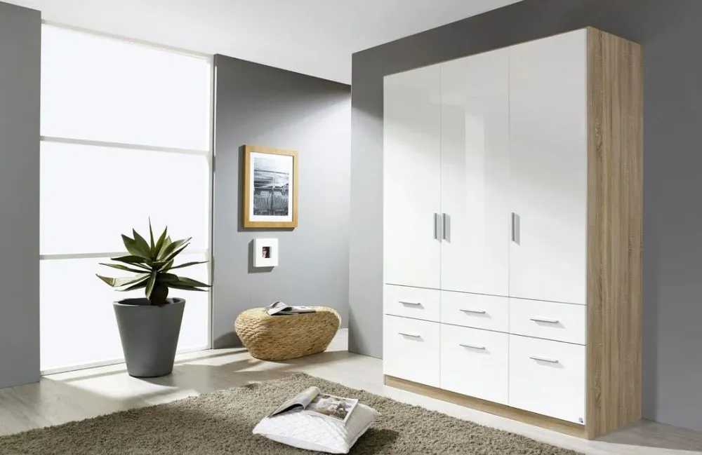 Celle 3-Door Wardrobe with Drawers - Sonoma Oak