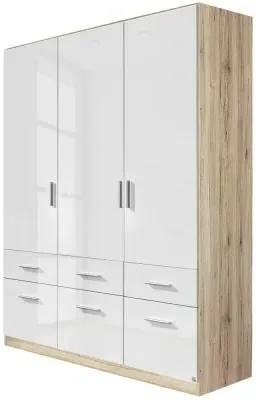 Celle 3-Door Wardrobe with Drawers - Sonoma Oak