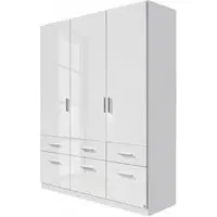 Celle 3-Door Wardrobe with Drawers - White