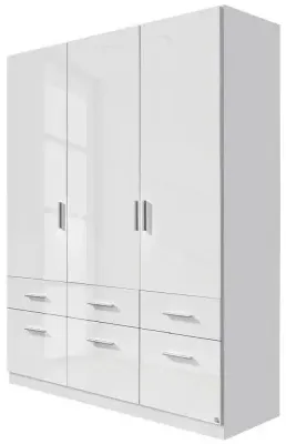 Celle 3-Door Wardrobe with Drawers - White