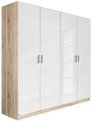 Celle 4 Door Wardrobe - Oak, White