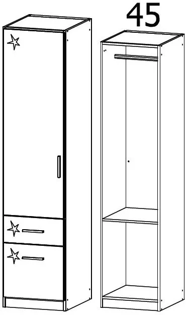 Celle 47cm Wardrobe with Drawers LH Door - White