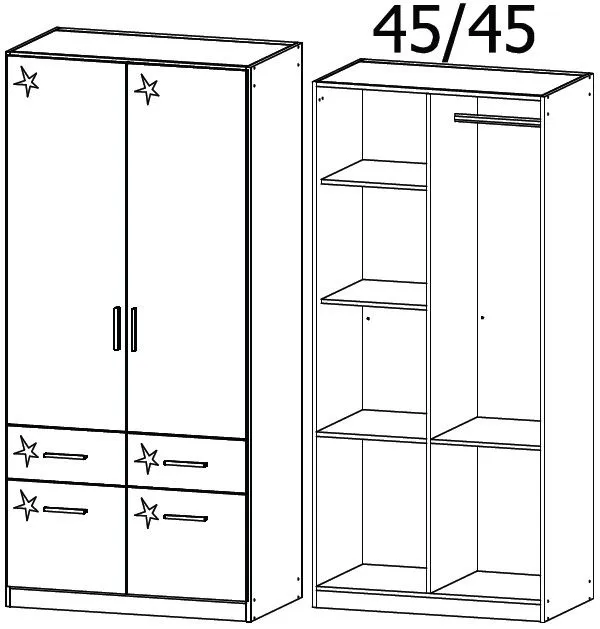 Celle 91cm 2 Door Wardrobe - Black