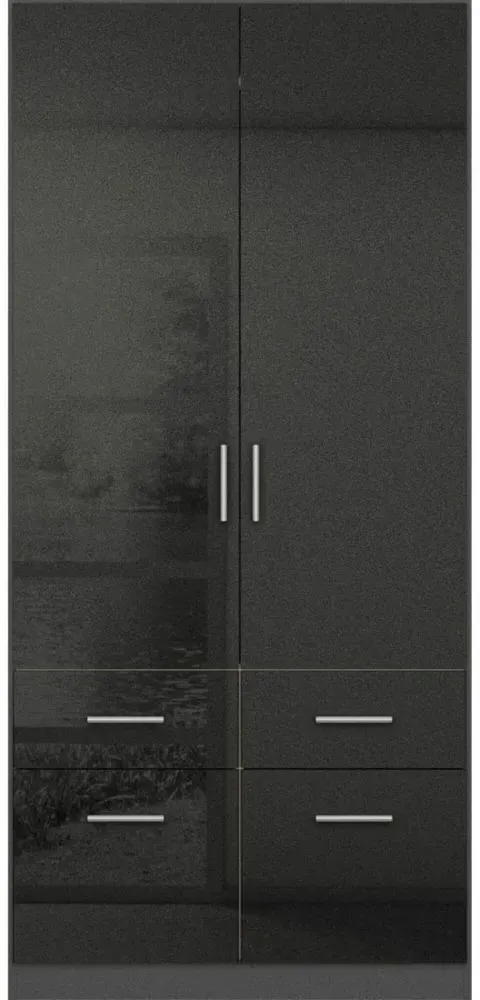 Celle 91cm 2 Door Wardrobe - Black