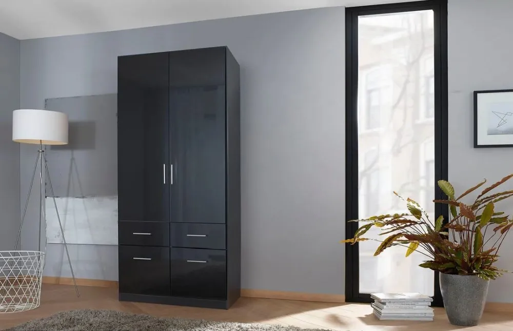 Celle 91cm 2 Door Wardrobe - Black