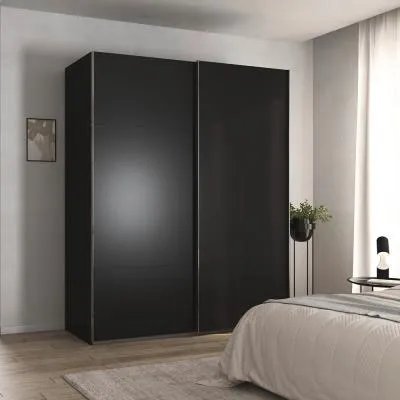 Contido 181cm 2 Door Sliding Wardrobe with Extras - Black