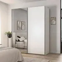 Contido 2 Door Sliding Mirror Wardrobe with Extras - Alpine White