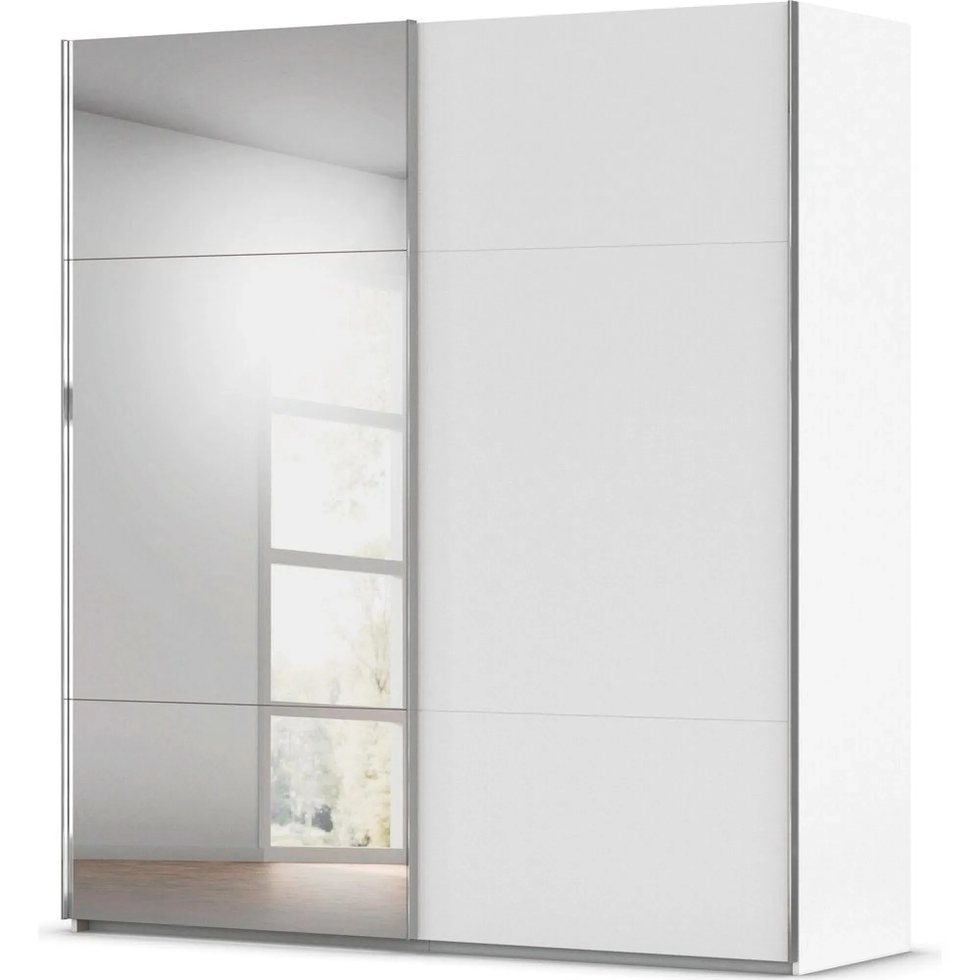 Contido 2 Door Sliding Mirror Wardrobe with Extras - Alpine White