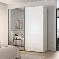 Contido 2 Door Sliding Mirror Wardrobe with Extras - Alpine White