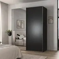 Contido 2 Door Sliding Mirror Wardrobe with Extras - Black