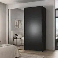 Contido 2 Door Sliding Mirror Wardrobe with Extras - Black