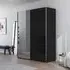 Contido 2 Door Sliding Mirror Wardrobe with Extras - Black Glass