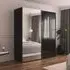 Contido 2 Door Sliding Mirror Wardrobe with Extras - Black Glass