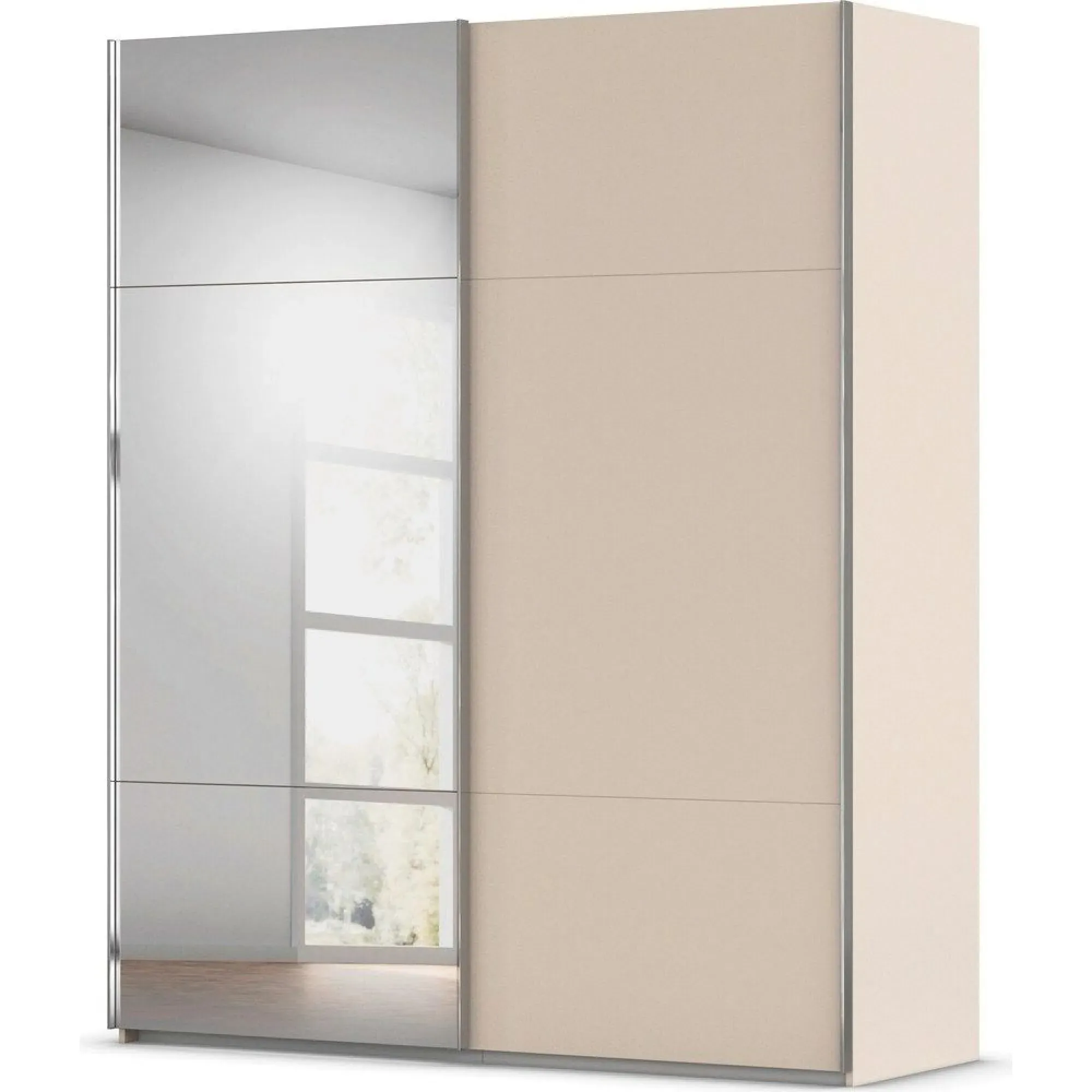 Contido 2 Door Sliding Mirror Wardrobe with Extras - Champagne