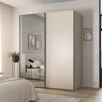 Contido 2 Door Sliding Mirror Wardrobe with Extras - Champagne