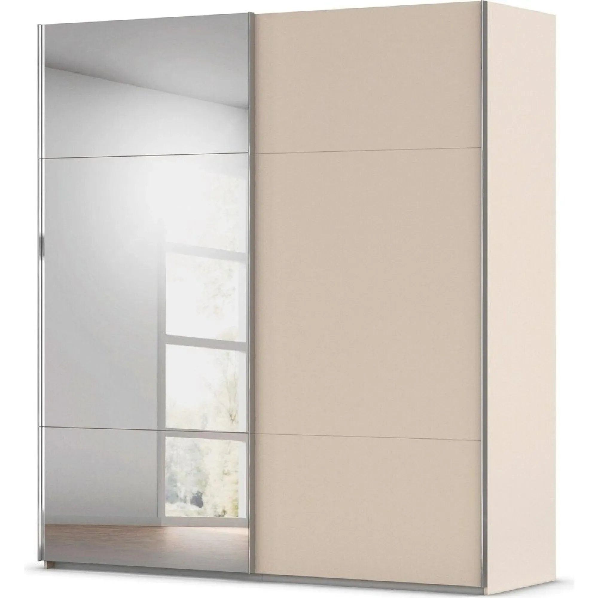 Contido 2 Door Sliding Mirror Wardrobe with Extras - Champagne