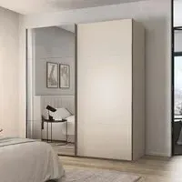 Contido 2 Door Sliding Mirror Wardrobe with Extras - Champagne