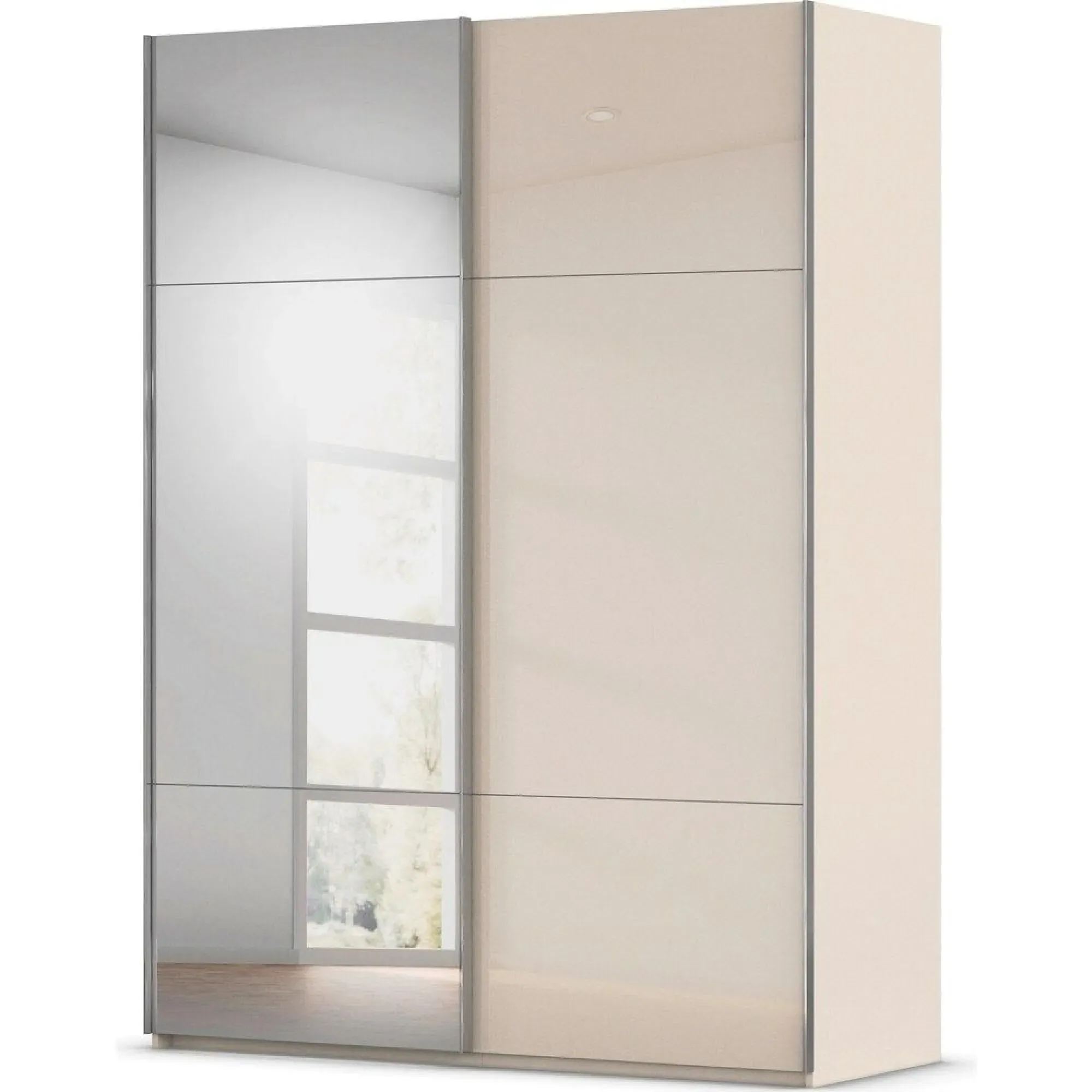Contido 2 Door Sliding Mirror Wardrobe with Extras - Champagne Glass