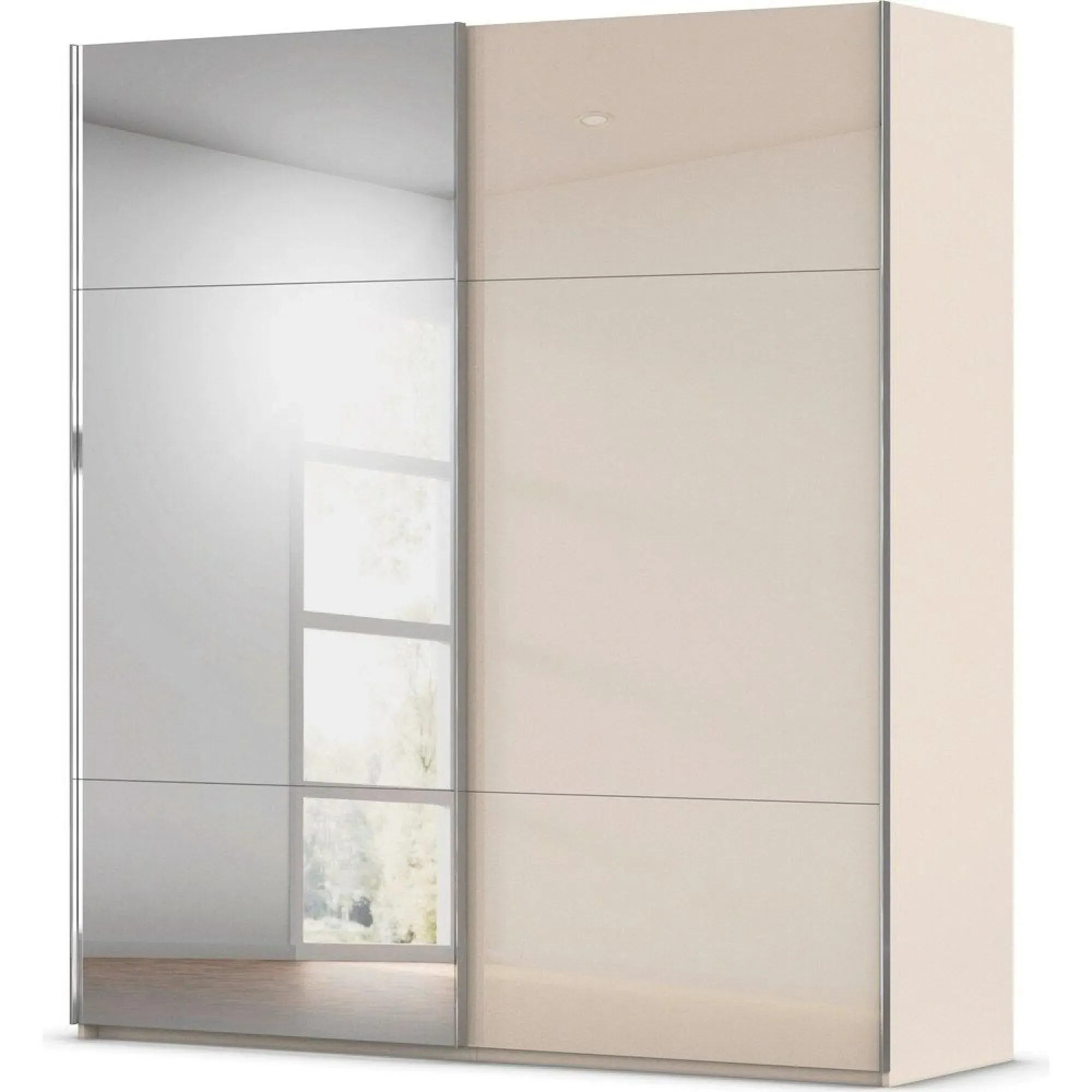 Contido 2 Door Sliding Mirror Wardrobe with Extras - Champagne Glass