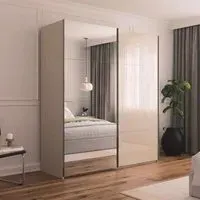 Contido 2 Door Sliding Mirror Wardrobe with Extras - Champagne Glass