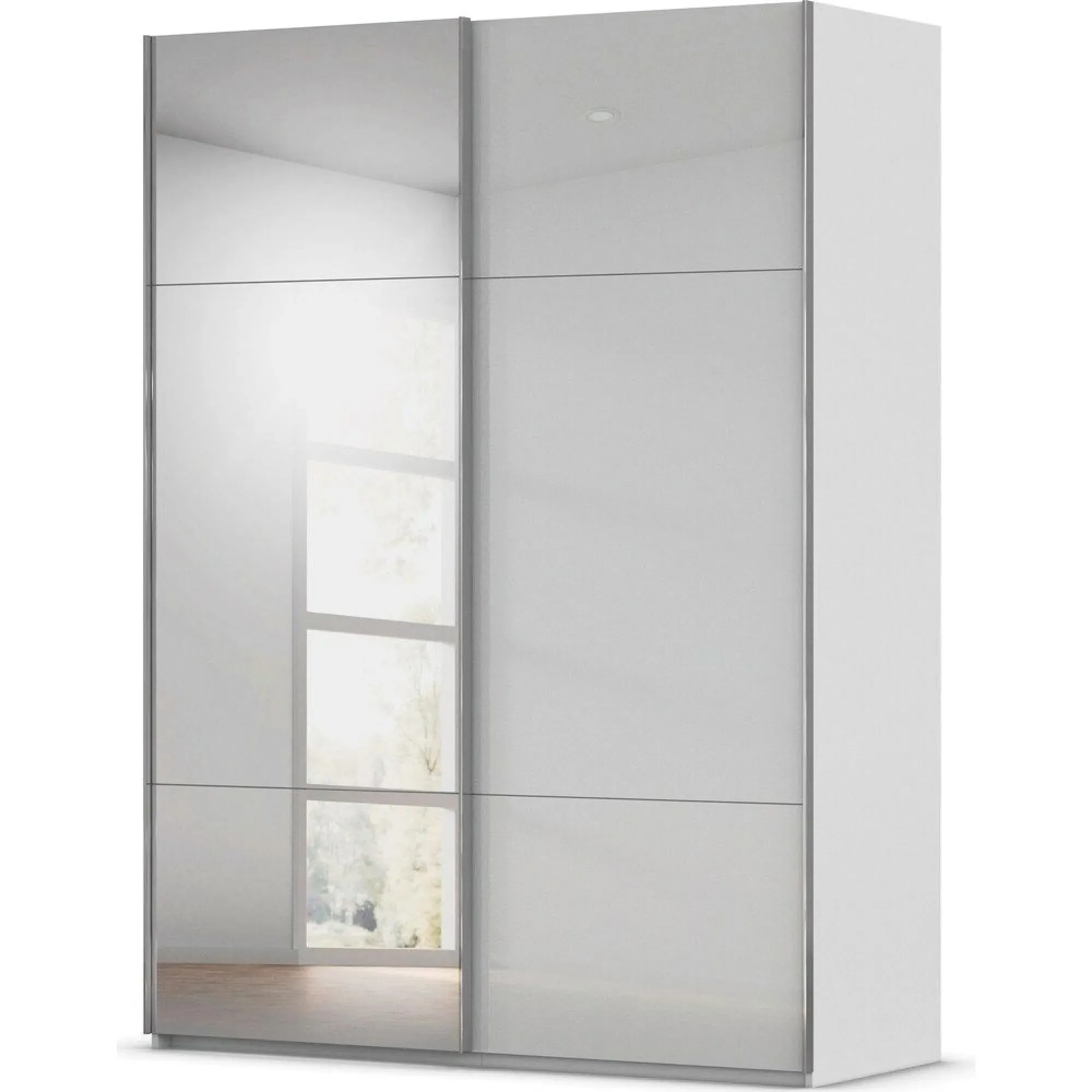 Contido 2 Door Sliding Mirror Wardrobe with Extras - Silk Grey