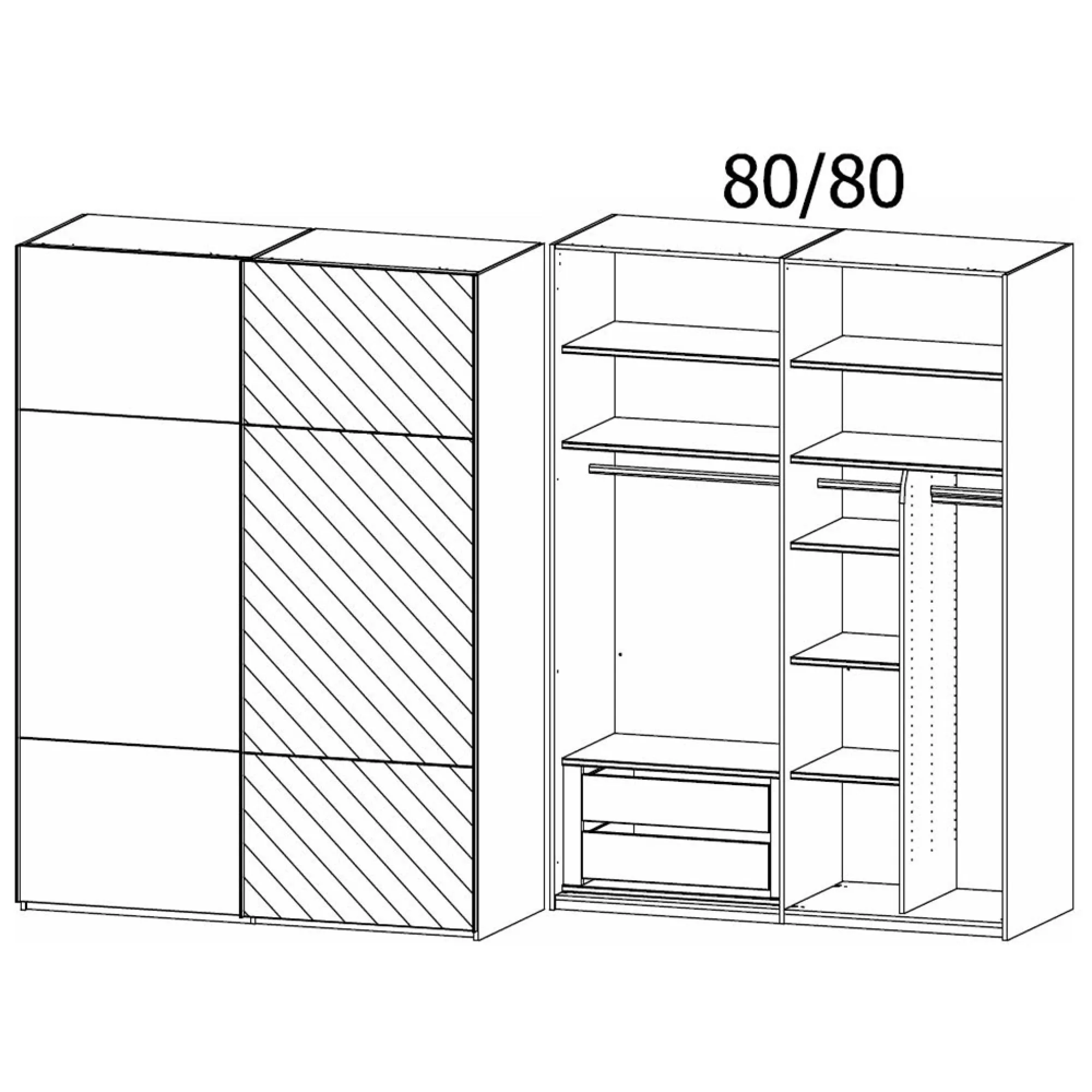 Contido 2 Door Sliding Mirror Wardrobe with Extras - Silk Grey