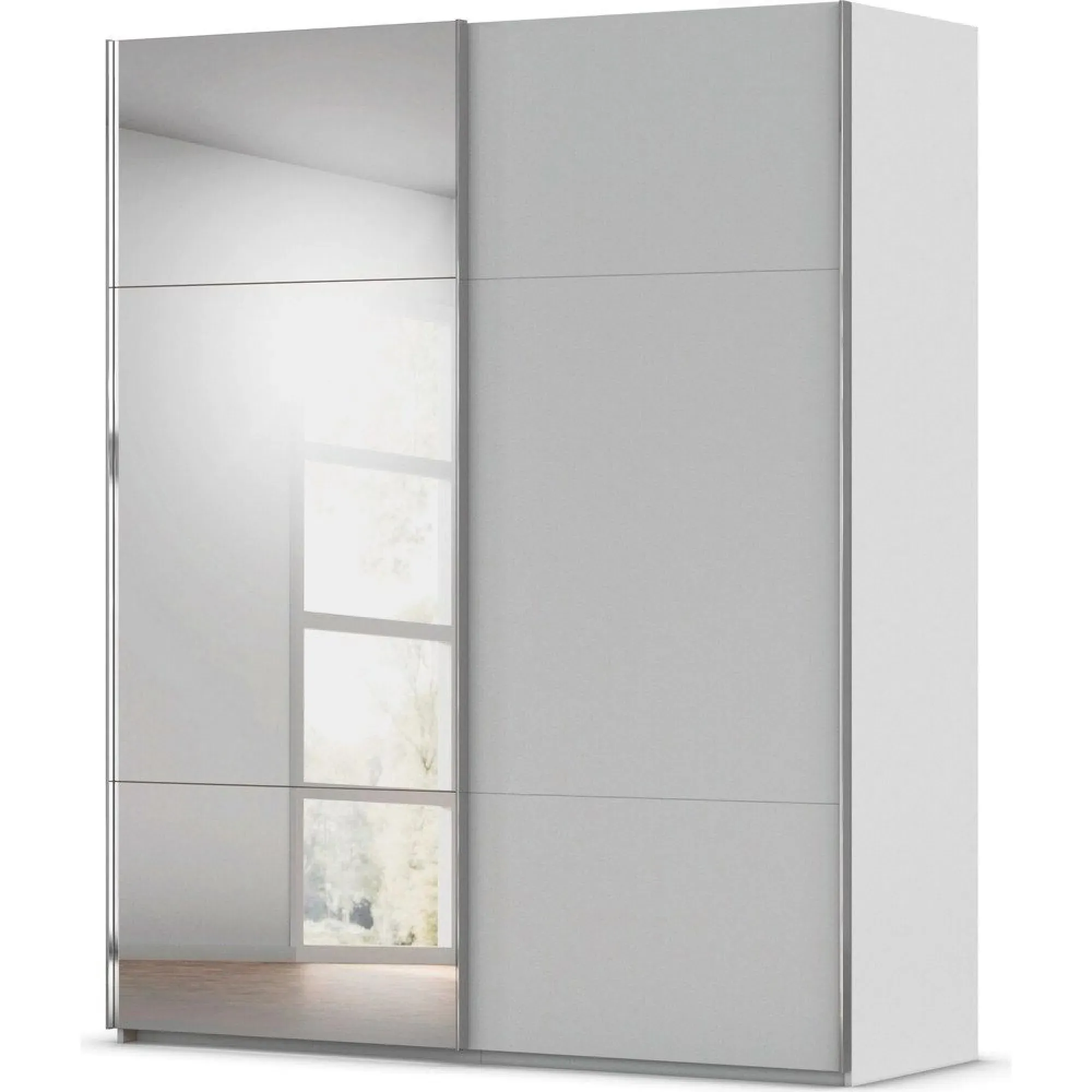 Contido 2 Door Sliding Mirror Wardrobe with Extras - Silk Grey