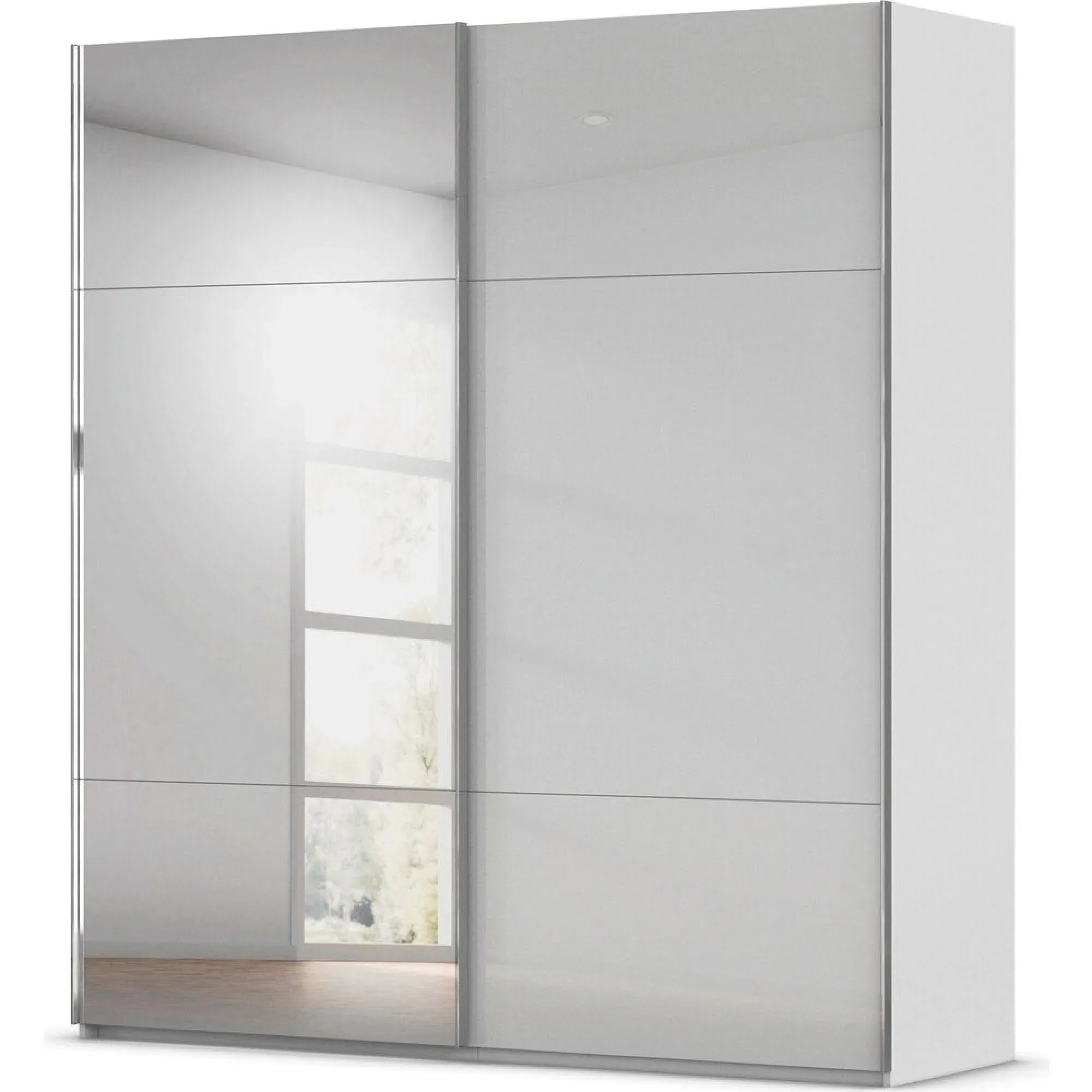 Contido 2 Door Sliding Mirror Wardrobe with Extras - Silk Grey
