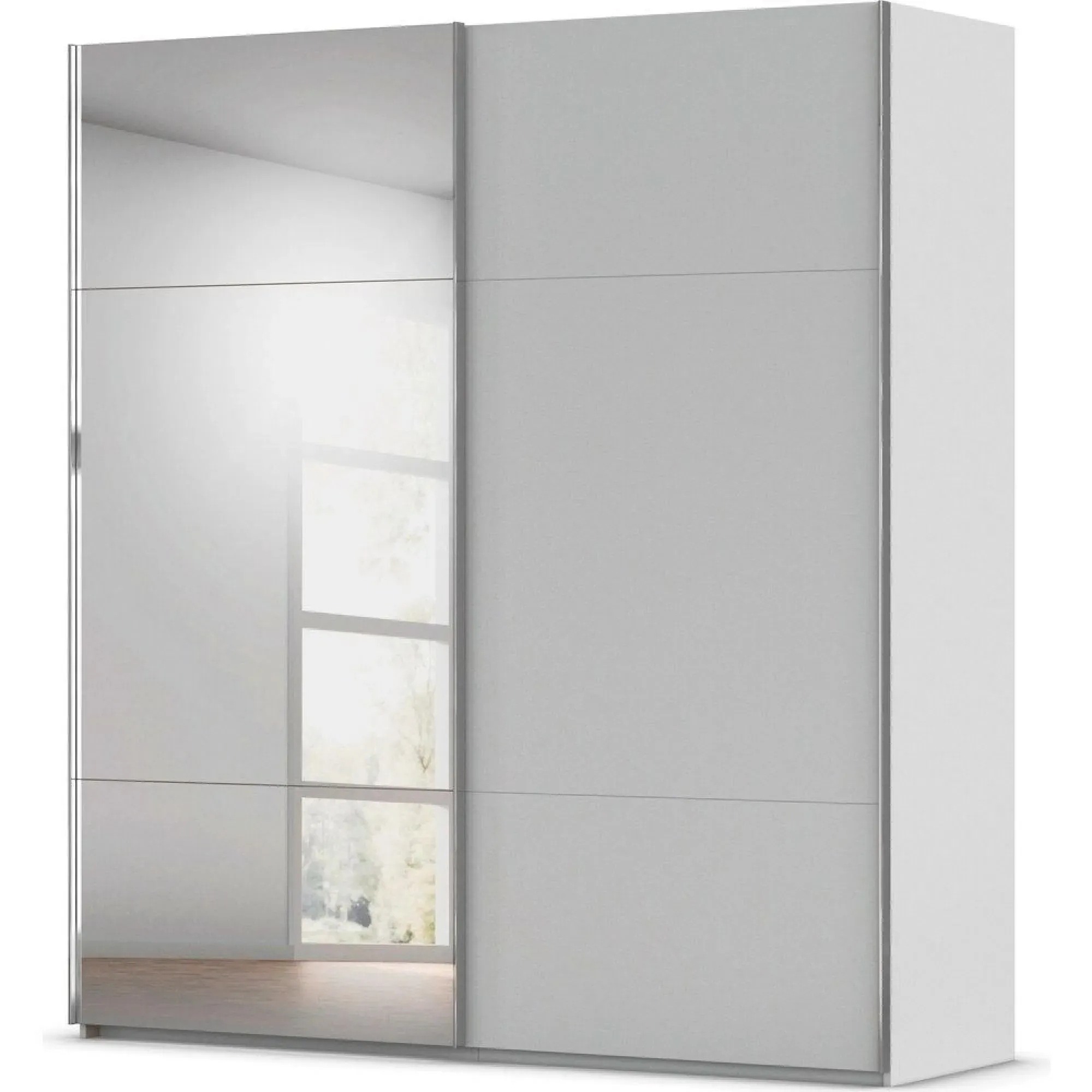 Contido 2 Door Sliding Mirror Wardrobe with Extras - Silk Grey