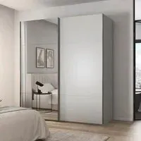 Contido 2 Door Sliding Mirror Wardrobe with Extras - Silk Grey