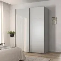 Contido 2 Door Sliding Wardrobe with Extras - Silk Grey