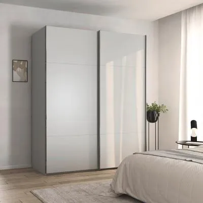 Contido 2 Door Sliding Wardrobe with Extras - Silk Grey