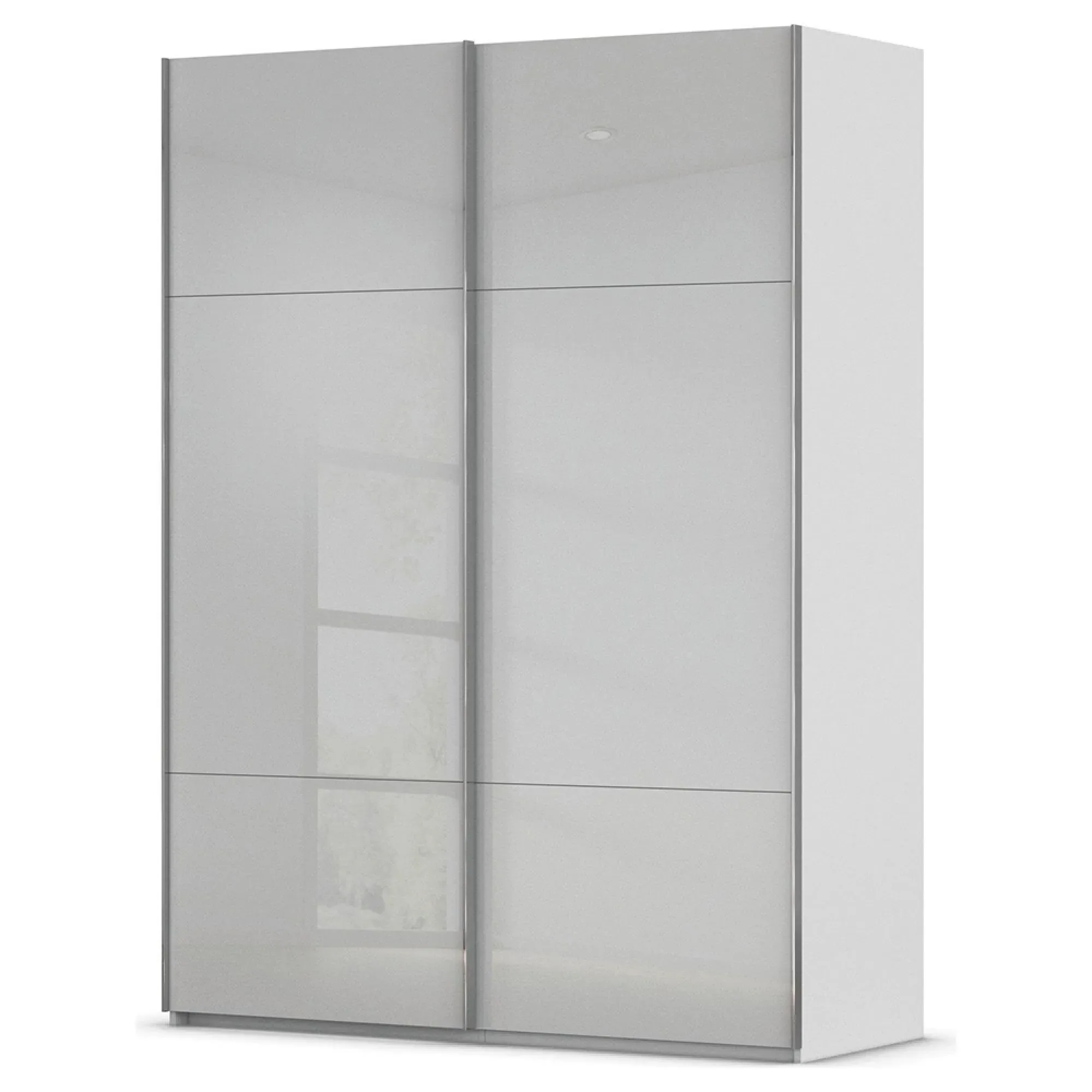 Contido 2 Door Sliding Wardrobe with Extras - Silk Grey Glass