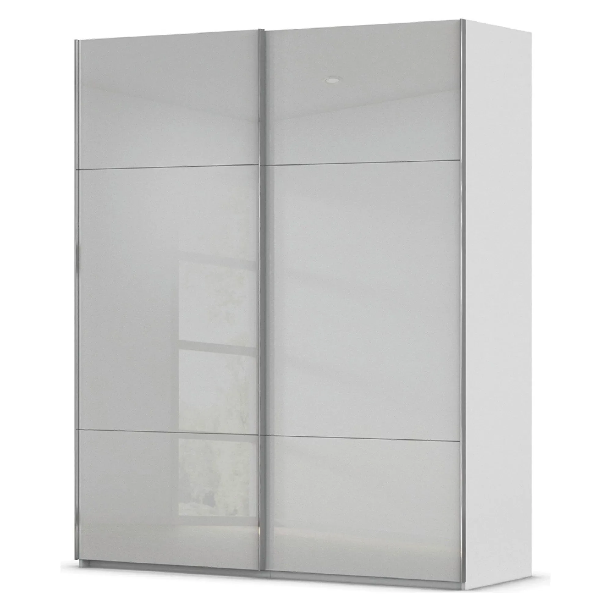 Contido 2 Door Sliding Wardrobe with Extras - Silk Grey Glass