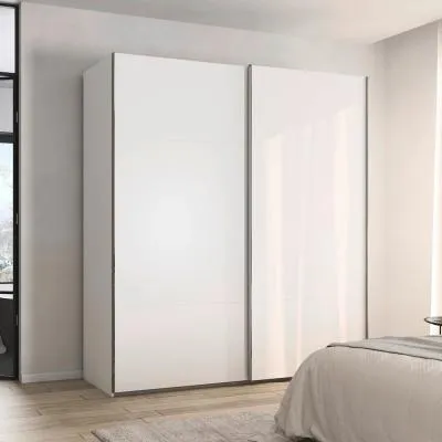 Contido 201cm 2 Door Sliding Wardrobe with Extras - Alpine White
