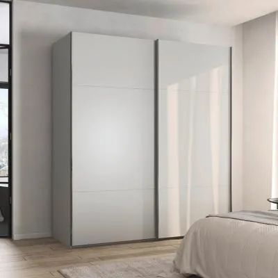 Contido 201cm 2 Door Sliding Wardrobe with Extras - Silk Grey
