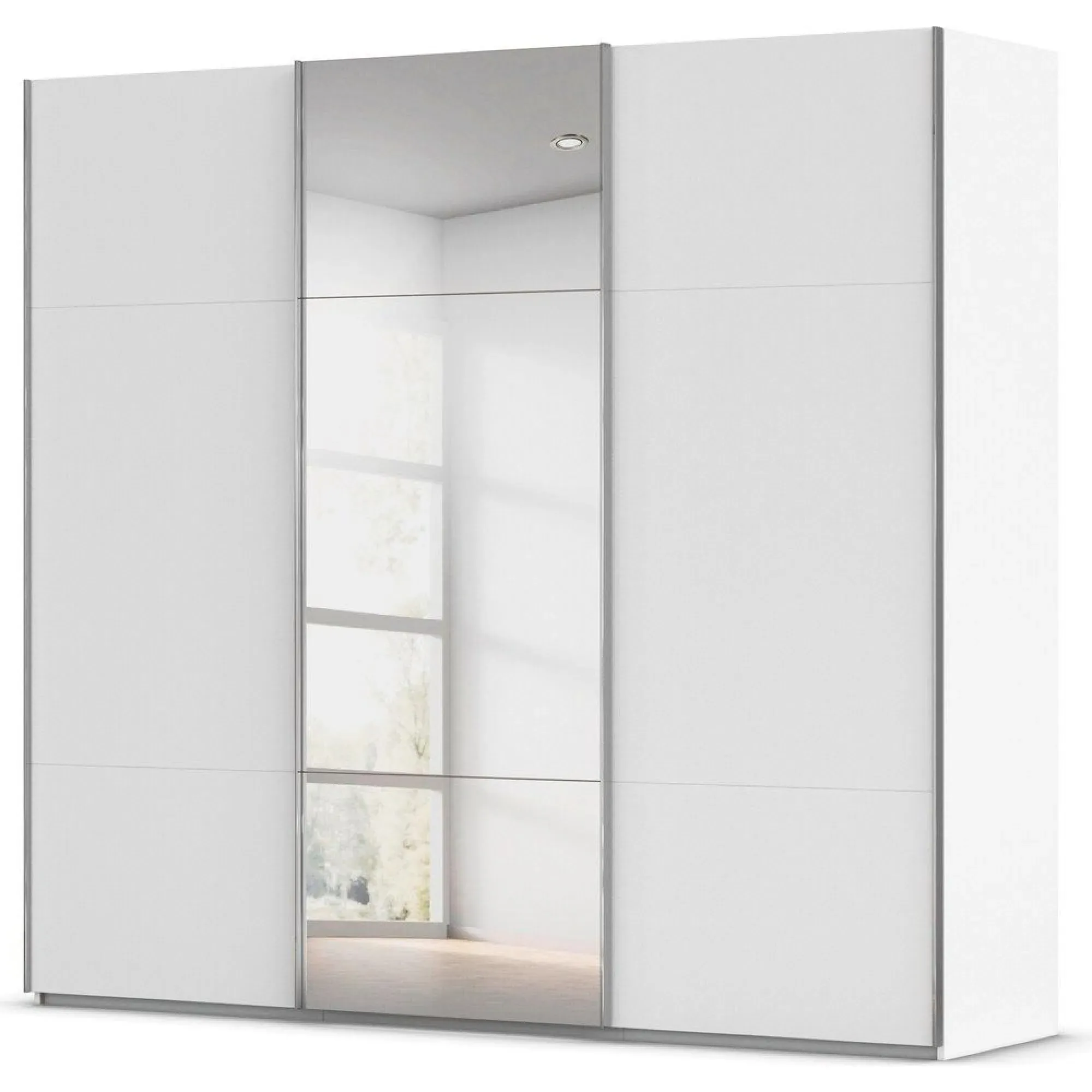 Contido 3 Door Sliding Mirror Wardrobe with Extras - Alpine White