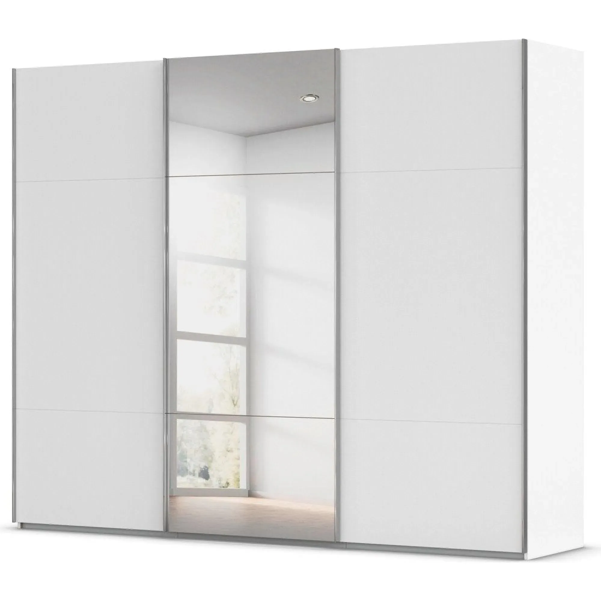 Contido 3 Door Sliding Mirror Wardrobe with Extras - Alpine White