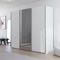Contido 3 Door Sliding Mirror Wardrobe with Extras - Alpine White