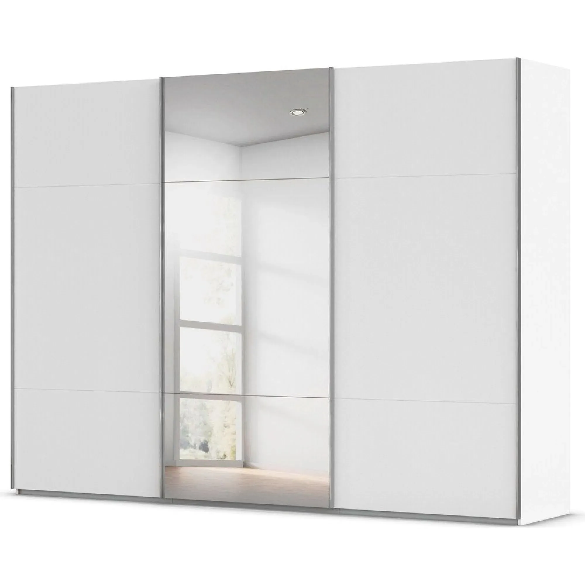 Contido 3 Door Sliding Mirror Wardrobe with Extras - Alpine White