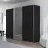 Contido 3 Door Sliding Mirror Wardrobe with Extras - Black