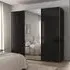 Contido 3 Door Sliding Mirror Wardrobe with Extras - Black Glass