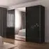 Contido 3 Door Sliding Mirror Wardrobe with Extras - Black Glass