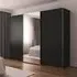Contido 3 Door Sliding Mirror Wardrobe with Extras - Black