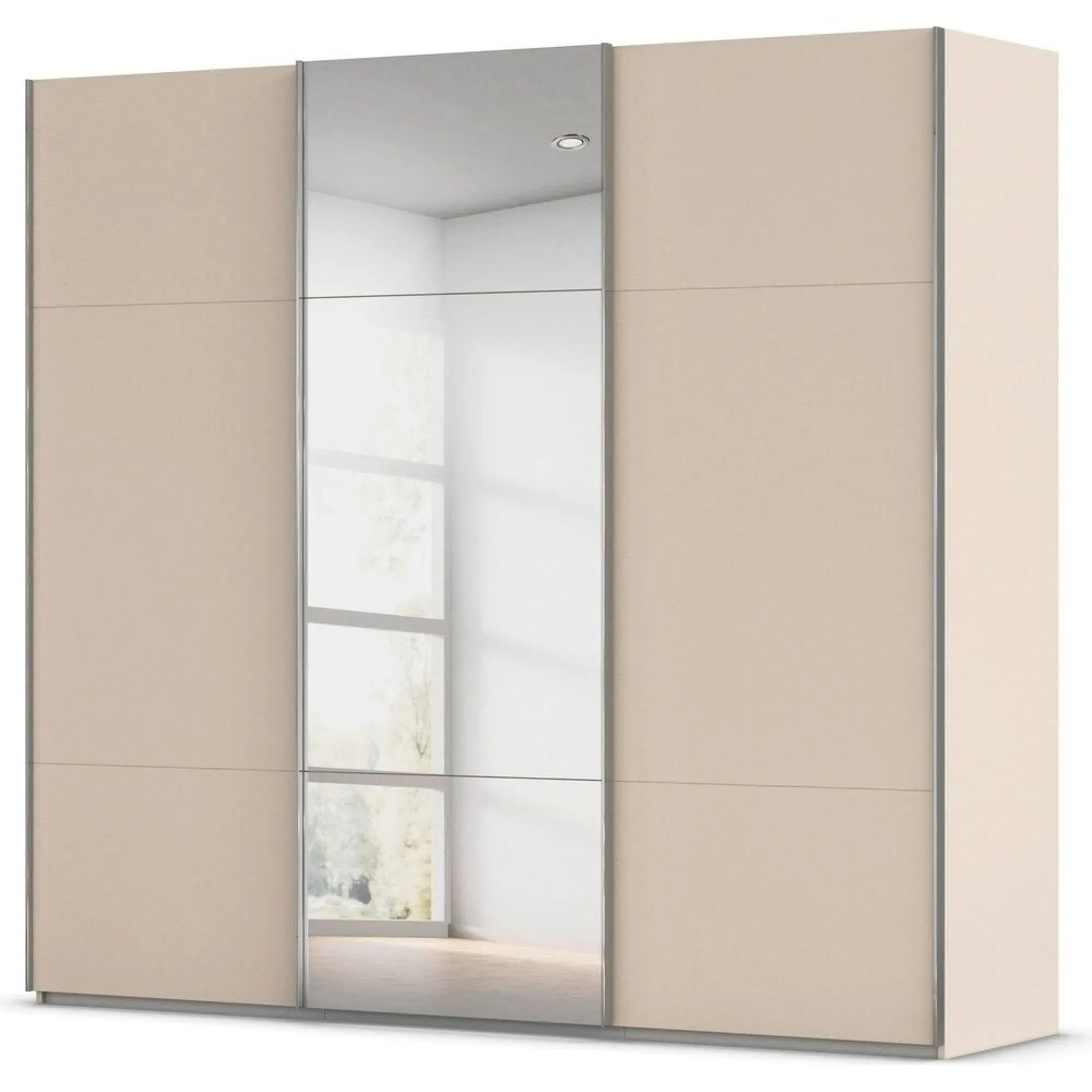 Contido 3 Door Sliding Mirror Wardrobe with Extras - Champagne